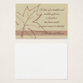 Herfst esdoornblad bruiloft liefdadigheid gunst Ka Visitekaartje (Voorkant /achterkant)