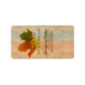 Herfst esdoornblad bruiloft lippenbalsem label (Voorkant)