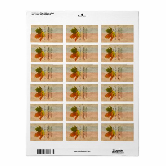 Herfst esdoornblad bruiloft lippenbalsem label (Full Sheet)