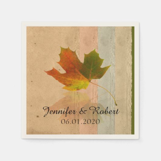 Herfst esdoornblad bruiloft servet (Voorkant)