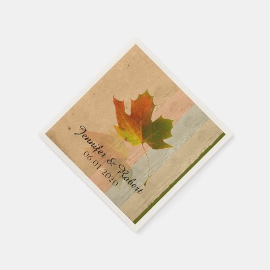 Herfst esdoornblad bruiloft servet (Hoek)