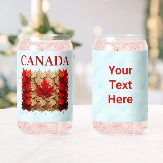 Herfst Esdoornblad Canadese Vlag Blikvorm Glas (Insitu (Huwelijk))