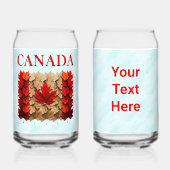 Herfst Esdoornblad Canadese Vlag Blikvorm Glas (Voorkant)
