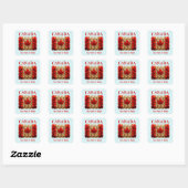 Herfst Esdoornblad Canadese Vlag Vierkante Sticker (Vel)