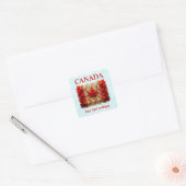 Herfst Esdoornblad Canadese Vlag Vierkante Sticker (Envelop)