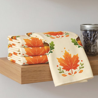 Herfst Esdoornblad & Eikel Keukenhanddoek