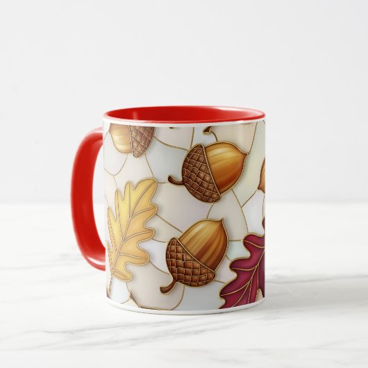 Herfst Esdoornblad Eikel Mok (Voorkant links)