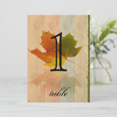 Herfst Esdoornblad Jubileumtafel Nummer Kaart (Staand voorkant)