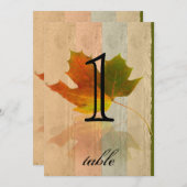 Herfst Esdoornblad Jubileumtafel Nummer Kaart (Voorkant / Achterkant)