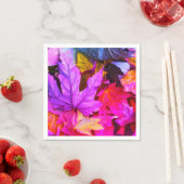 Herfst esdoornblad kleurrijk herfst roze paars roo servet (Insitu)