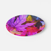Herfst esdoornblad kleurrijk paarse sinaasappel papieren bordje (Gekanteld)