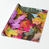 Herfst esdoornblad kleurrijke herfst natuur foto cadeaupapier (Uitgerold)