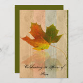 Herfst esdoornblad op nep handgeschept papier jubi kaart (Voorkant / Achterkant)