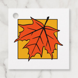 Herfst esdoornblad oranje bedankjes labels