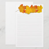 Herfst esdoornblad rand, gevoerd schrijfpapier briefpapier (Voorkant / Achterkant)