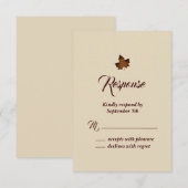 Herfst esdoornblad RSVP - beige Kaartje (Voorkant / Achterkant)