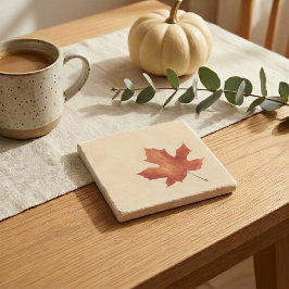 Herfst Esdoornblad Stenen Onderzetter