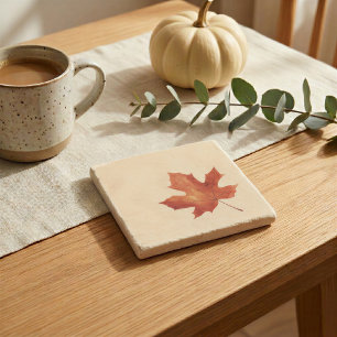 Herfst Esdoornblad Stenen Onderzetter