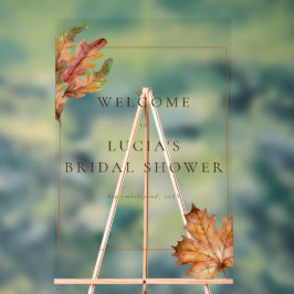 Herfst Esdoornblad Waterverf Bruidsdouche Welkom Acryl Bord