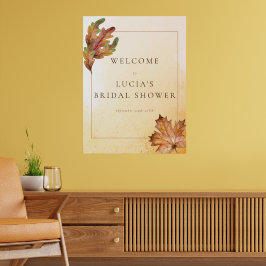 Herfst Esdoornblad Waterverf Bruiloftsontvangst Poster