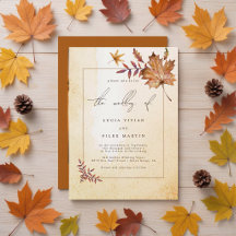 Herfst Esdoornblad Waterverf Foto Bruiloft