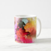 Herfst esdoornblad waterverf herfstpastel elegant koffiemok (Voorkant rechts)