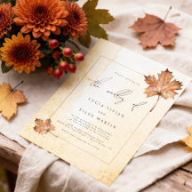 Herfst Esdoornblad Waterverf Trouwfeest