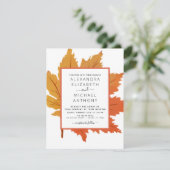 Herfst Esdoornbladeren Aquarel Oranje Bruin Kaart (Staand voorkant)