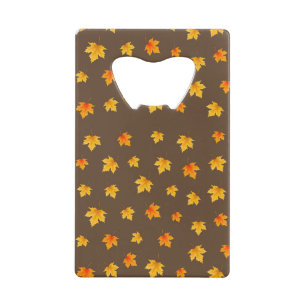 Herfst esdoornbladeren creditkaart flessenopener