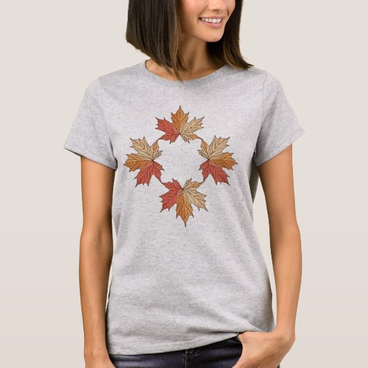 Herfst esdoornbladeren geometrie t-shirt (Voorkant)