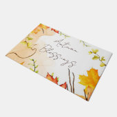 Herfst esdoornbladeren met aangepaste tekst   deurmat (Schuin)