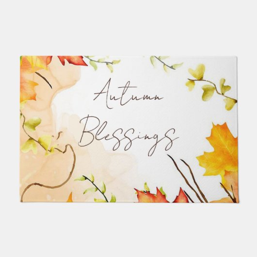 Herfst esdoornbladeren met aangepaste tekst   deurmat (Voorkant)