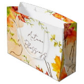 Herfst esdoornbladeren met aangepaste tekst groot cadeauzakje (Achterkant Gekanteld)