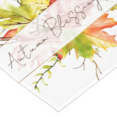 Herfst esdoornbladeren met aangepaste tekst korte tafelloper (Hoek)