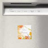 Herfst esdoornbladeren met aangepaste tekst magneet (Insitu (Vaatwasser))