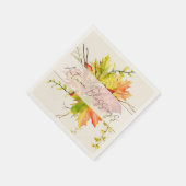 Herfst esdoornbladeren met aangepaste tekst servet (Hoek)
