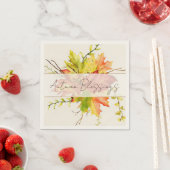 Herfst esdoornbladeren met aangepaste tekst servet (Insitu)