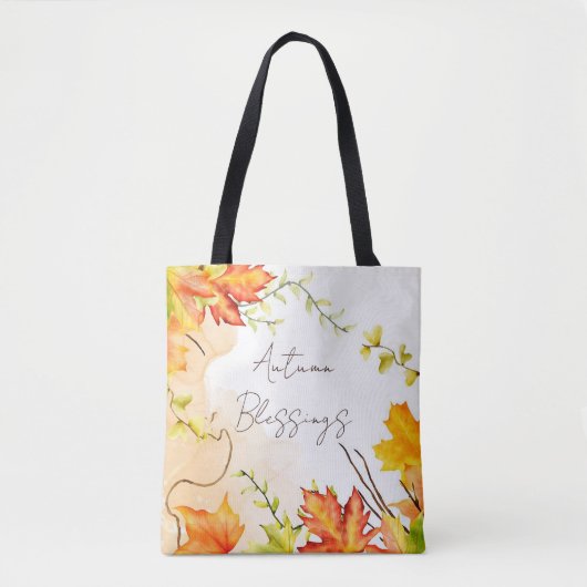 Herfst esdoornbladeren met aangepaste tekst   tote bag (Voorkant)