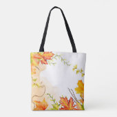 Herfst esdoornbladeren met aangepaste tekst   tote bag (Achterkant)