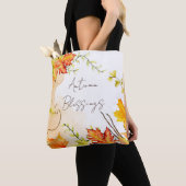 Herfst esdoornbladeren met aangepaste tekst   tote bag (Dichtbij)