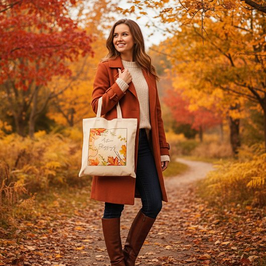 Herfst esdoornbladeren met aangepaste tekst   tote bag