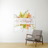 Herfst esdoornbladeren met aangepaste tekst wandkleed (In situ)