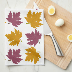 Herfst esdoornbladeren modern theedoek