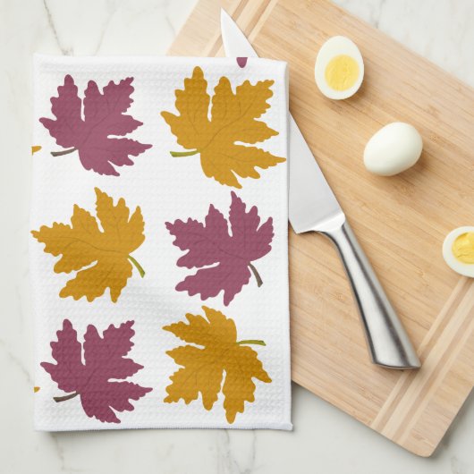 Herfst esdoornbladeren modern theedoek (Quarter Fold)