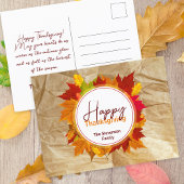 Herfst esdoornbladeren op papieren textuur thanksg briefkaart