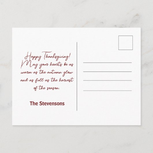 Herfst esdoornbladeren op papierstructuur Thanksgi Briefkaart (Achterkant)