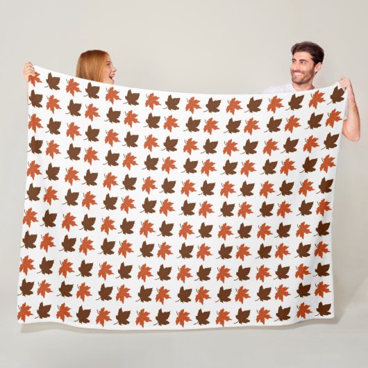 Herfst esdoornbladeren patroon fleece deken (In situ)