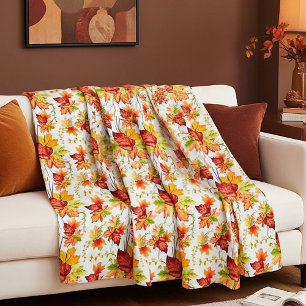 Herfst esdoornbladeren patroon fleece deken