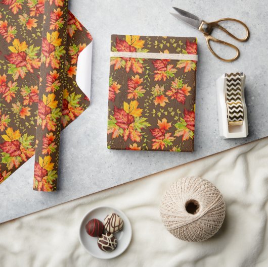 Herfst esdoornbladeren patroon inpakpapier (Crafts)