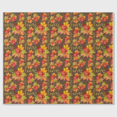 Herfst esdoornbladeren patroon inpakpapier (Vlak)